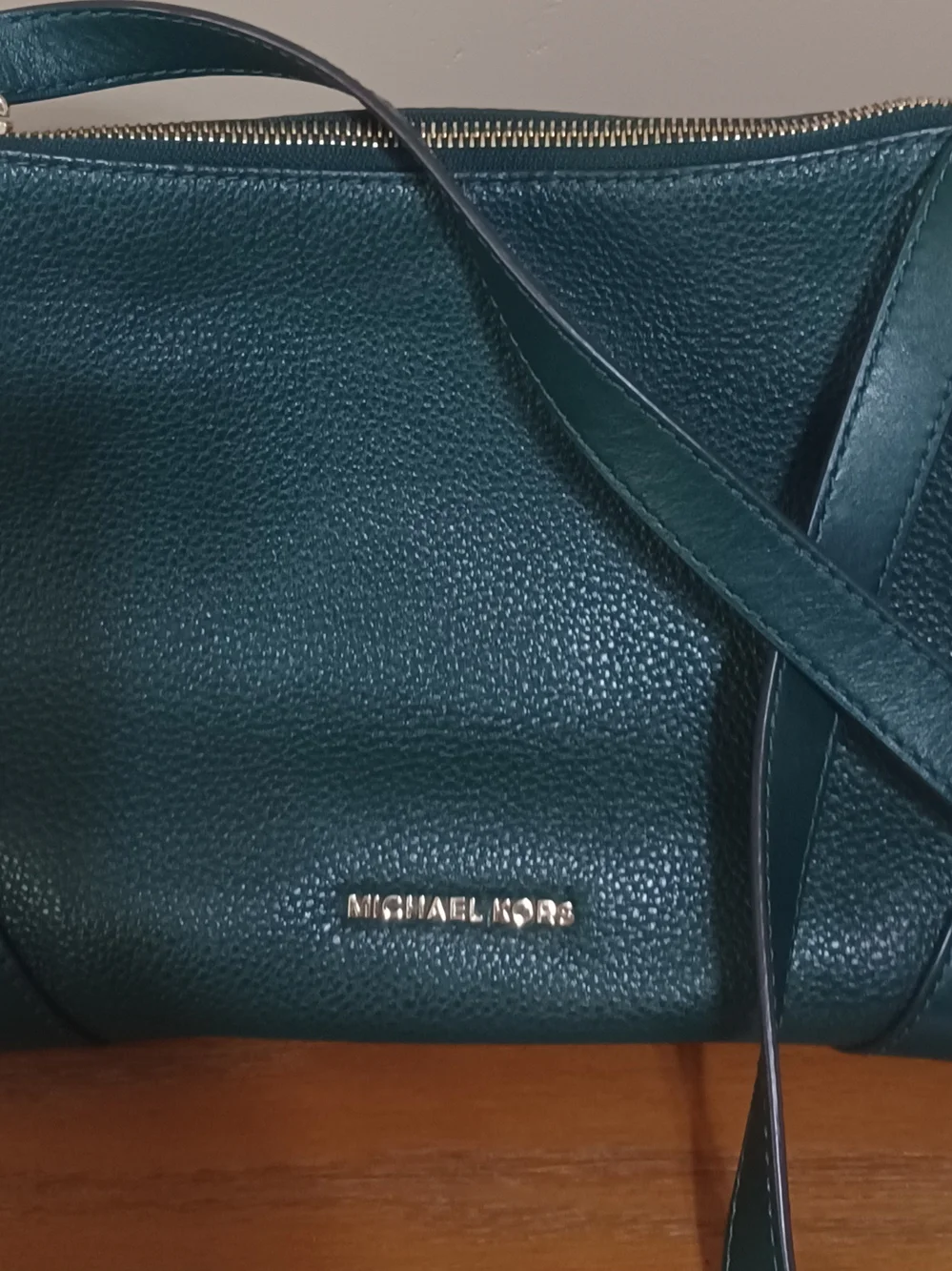Michael Kors Teal Pebbled Leather Crossbody Bag